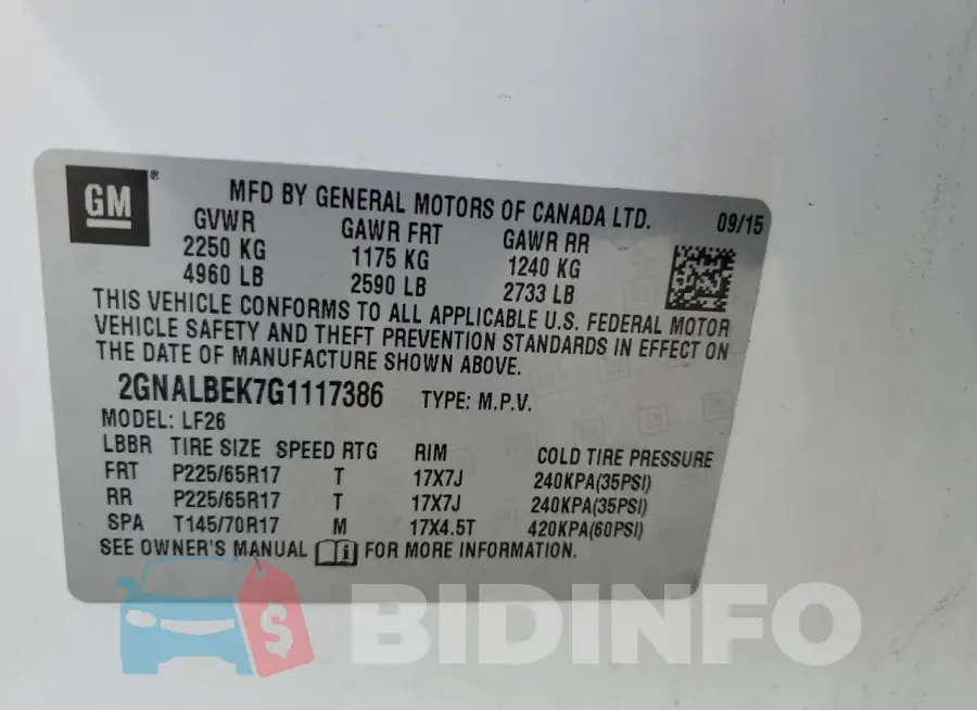 2GNALBEK7G1117386 Photo# 12
