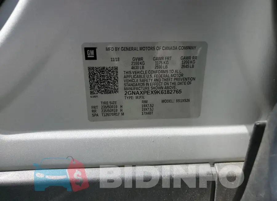 2GNAXPEX9K6182765 Photo# 12