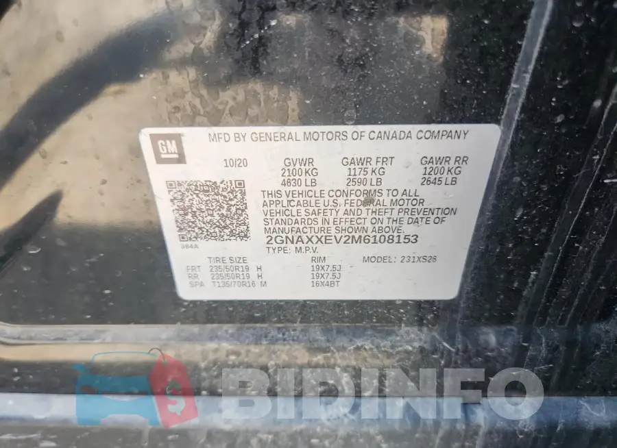 2GNAXXEV2M6108153 Photo# 13