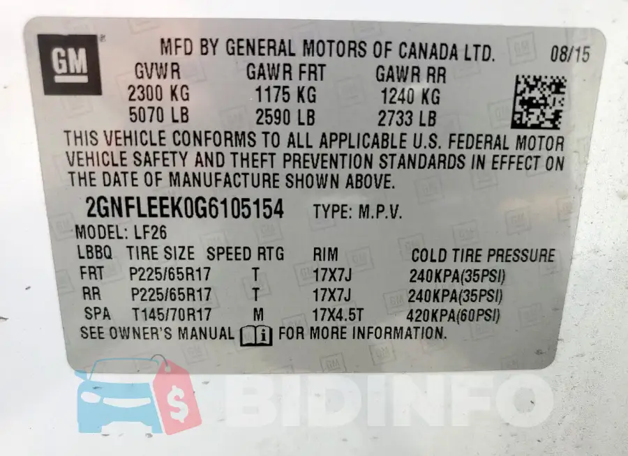 2GNFLEEK0G6105154 Photo# 13