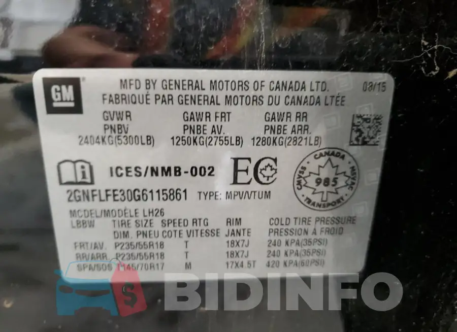 2GNFLFE30G6115861 Photo# 13