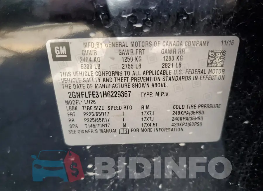 2GNFLFE31H6229367 Photo# 14