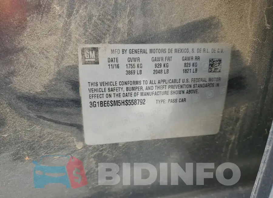 3G1BE6SM5HS558792 Photo# 12