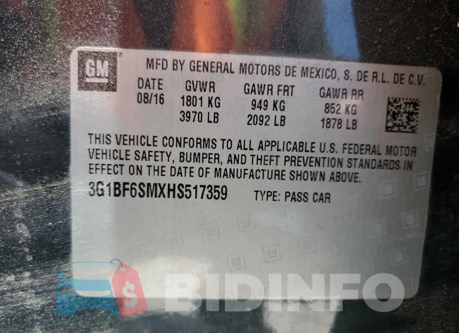3G1BF6SMXHS517359 Photo# 13
