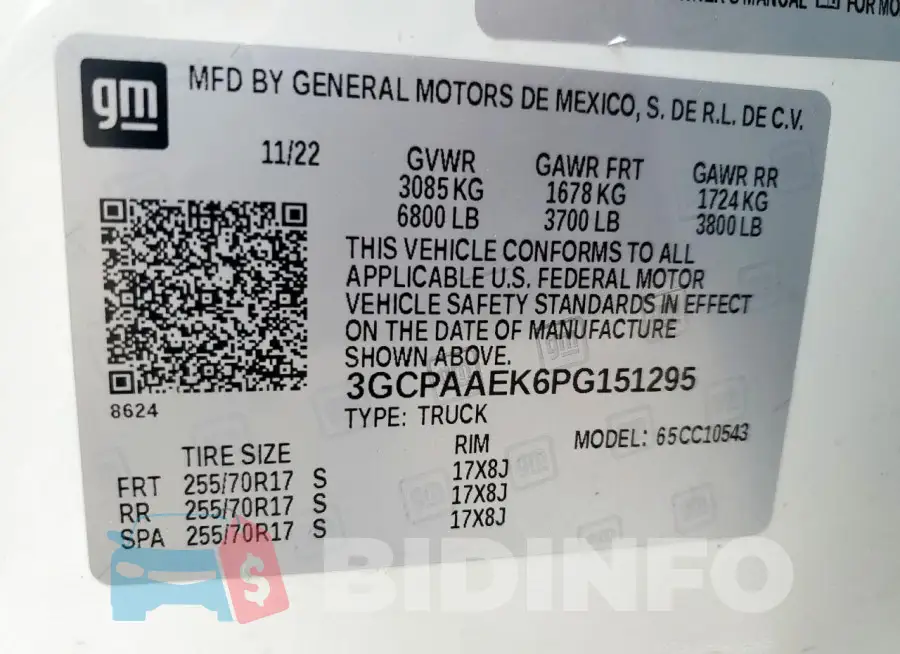 3GCPAAEK6PG151295 Photo# 12