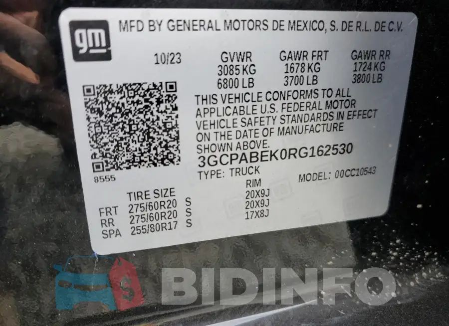3GCPABEK0RG162530 Photo# 13