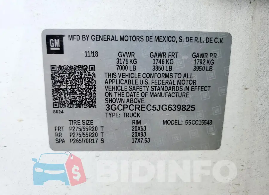 3GCPCREC5JG639825 Photo# 12