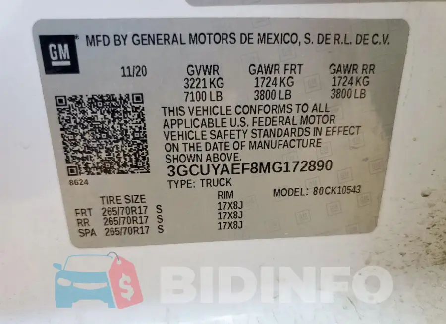 3GCUYAEF8MG172890 Photo# 12