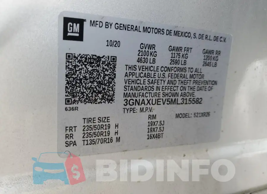 3GNAXUEV5ML315582 Photo# 14