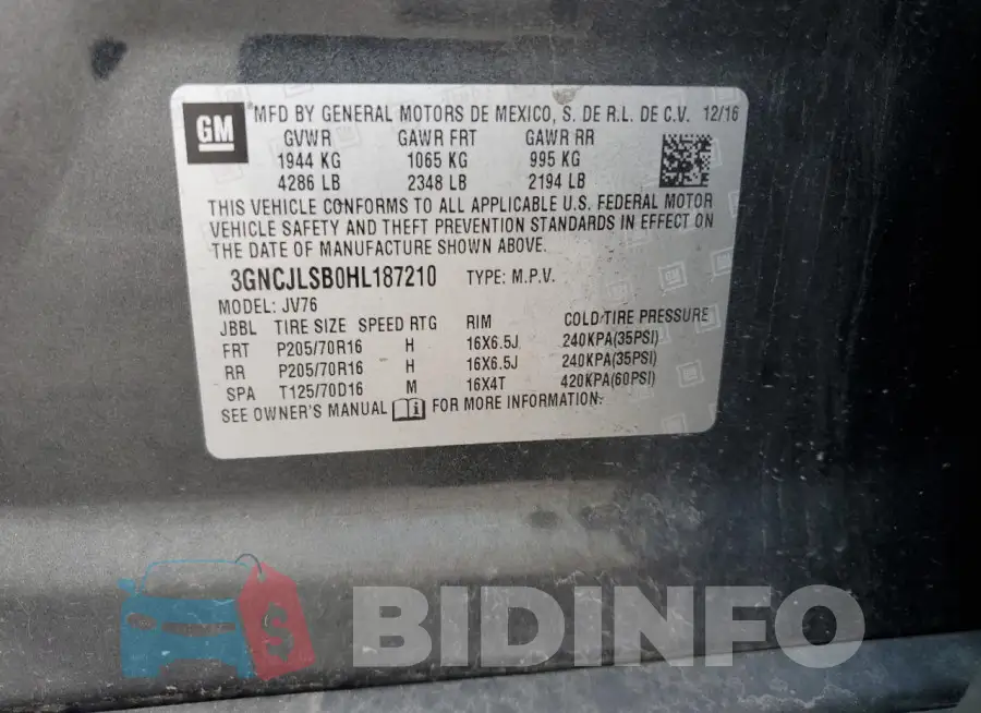 3GNCJLSB0HL187210 Photo# 13