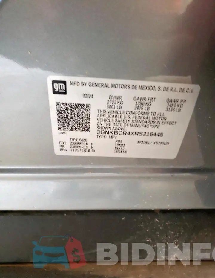 3GNKBCR4XRS216445 Photo# 14