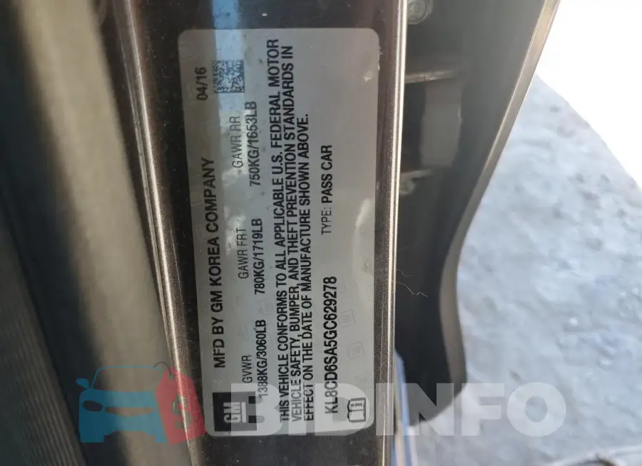KL8CD6SA5GC629278 Photo# 12