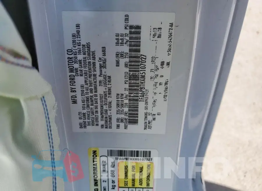 1FA6P8THXM5107027 Photo# 12