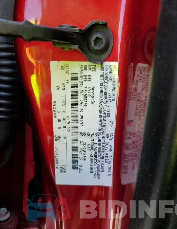 1FADP3F27GL335763 Photo# 12