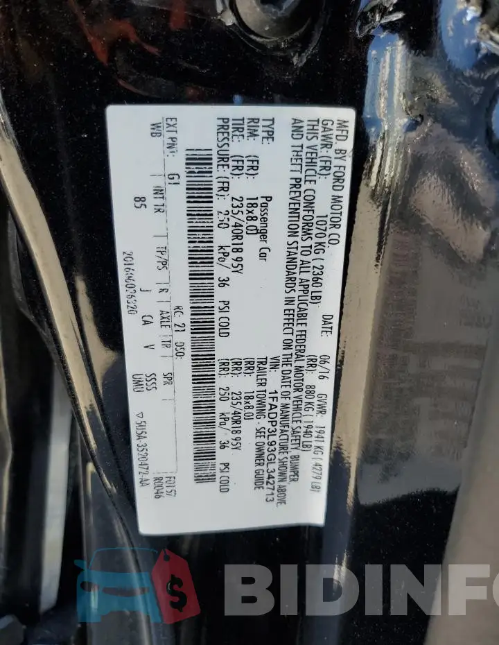 1FADP3L93GL342713 Photo# 12