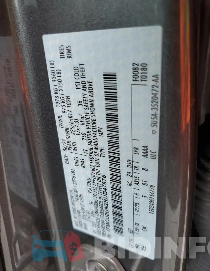 1FMCU0GN2RUB47876 Photo# 13