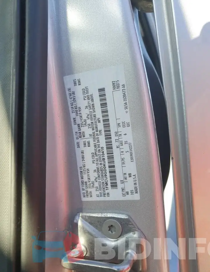 1FMCU9GD0KUB10410 Photo# 13