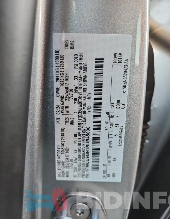 1FMCU9GN1RUB45606 Photo# 14