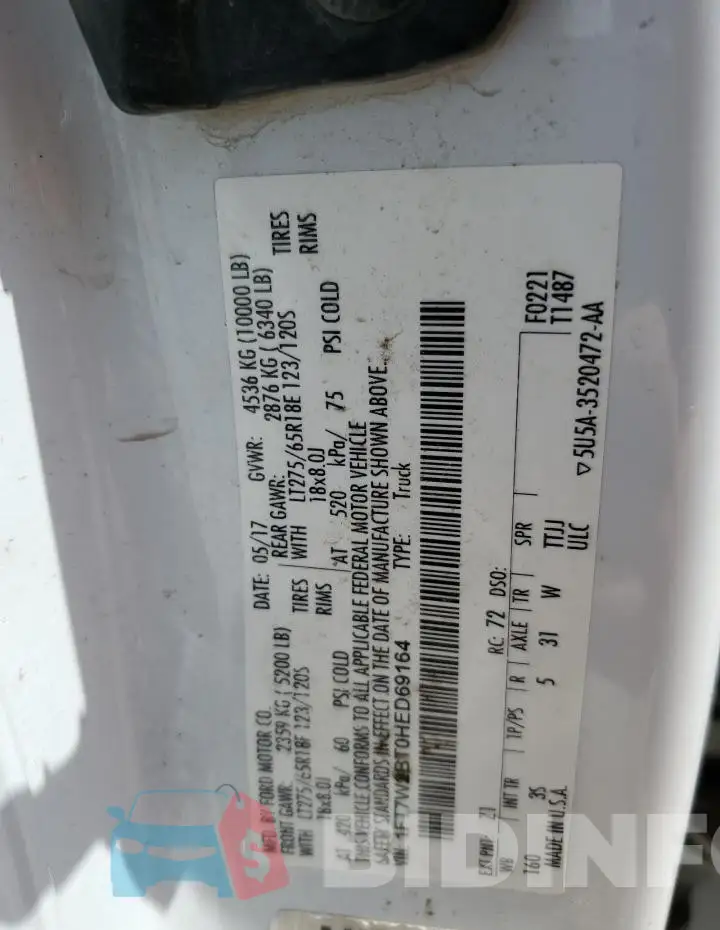 1FT7W2BT0HED69164 Photo# 12