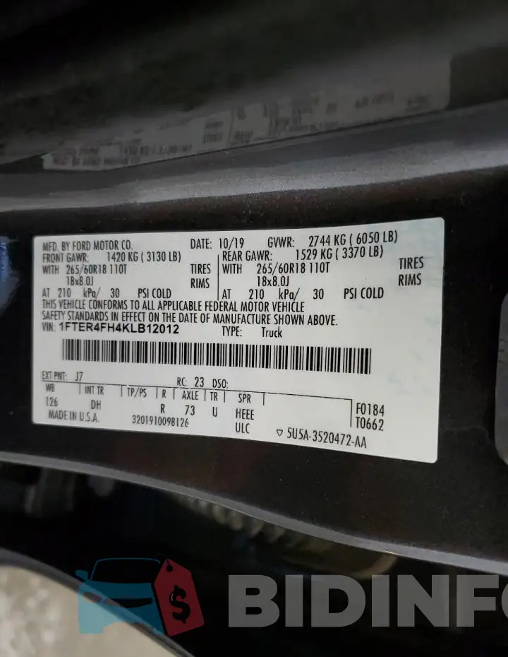 1FTER4FH4KLB12012 Photo# 12