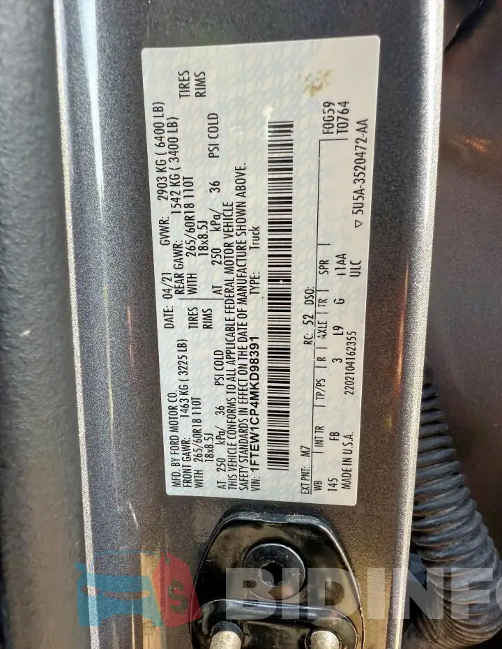 1FTEW1CP4MKD98391 Photo# 10