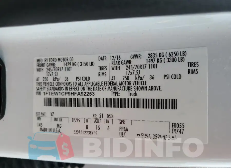 1FTEW1CP9HFA92253 Photo# 12