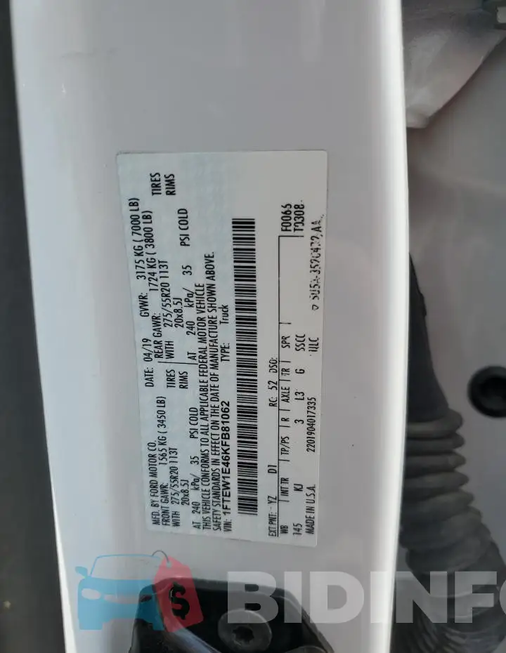 1FTEW1E46KFB81062 Photo# 12