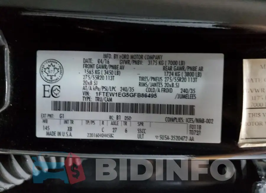 1FTEW1EG5GFB86495 Photo# 12