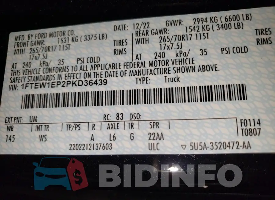 1FTEW1EP2PKD36439 Photo# 12