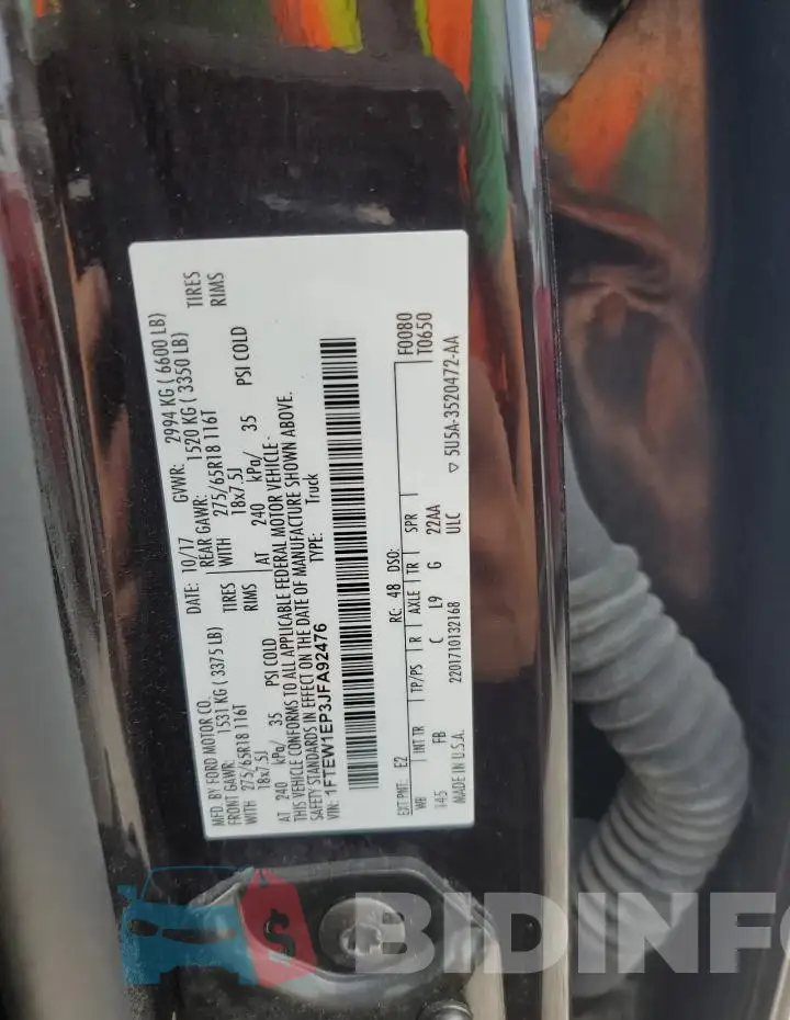 1FTEW1EP3JFA92476 Photo# 12