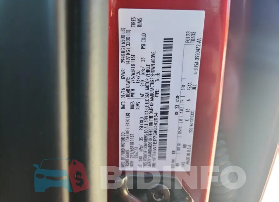 1FTEW1EP7GKD62034 Photo# 12