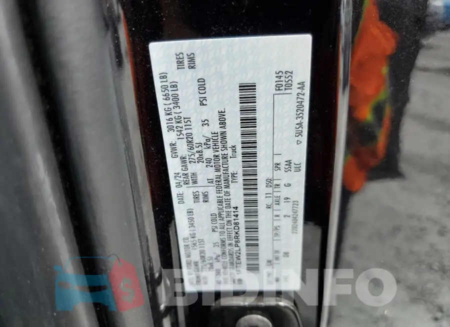 1FTEW2LP8RKD81414 Photo# 13
