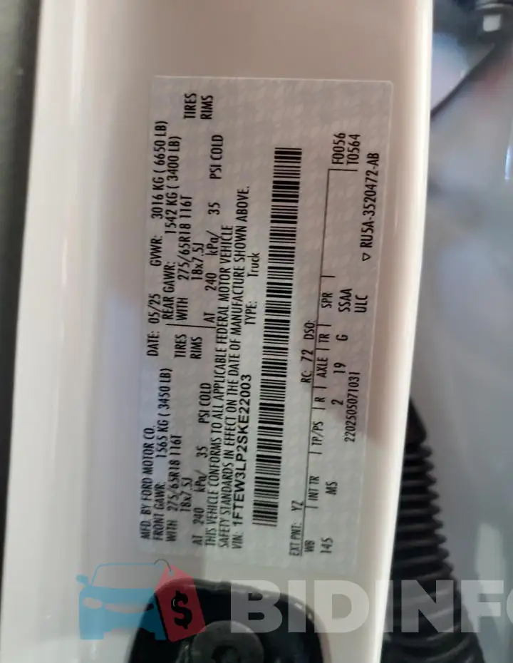 1FTEW3LP2SKE22003 Photo# 12