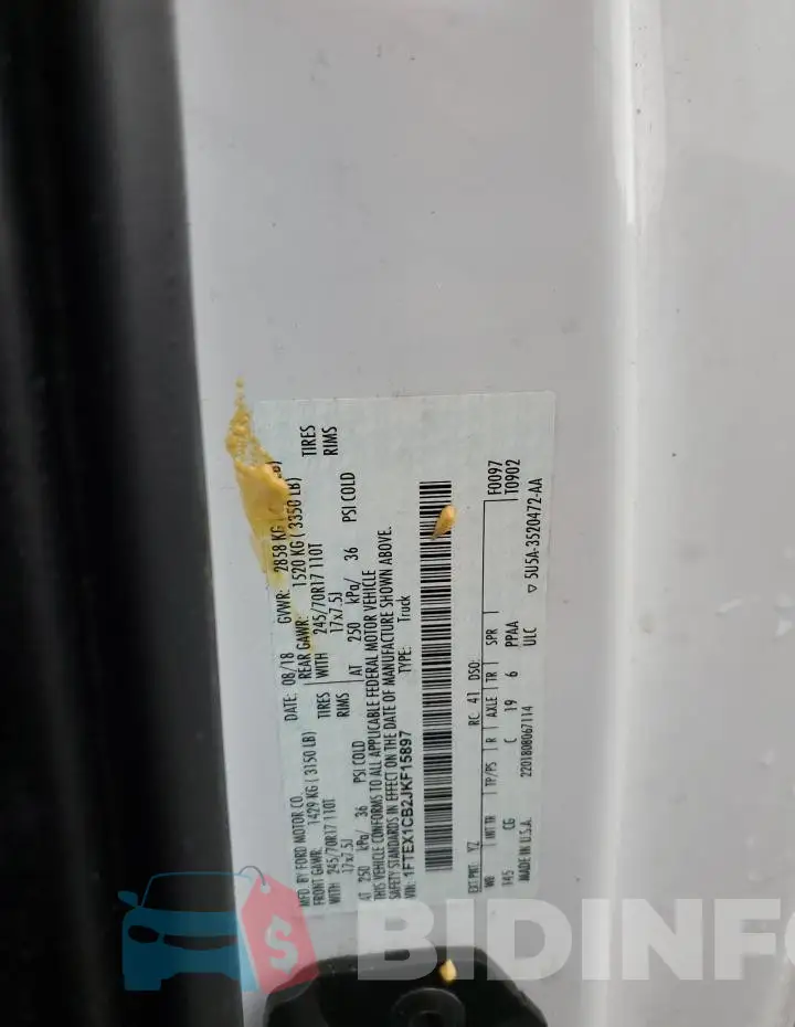 1FTEX1CB2JKF15897 Photo# 12