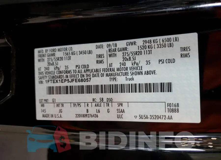1FTEX1EP5JFE68057 Photo# 12