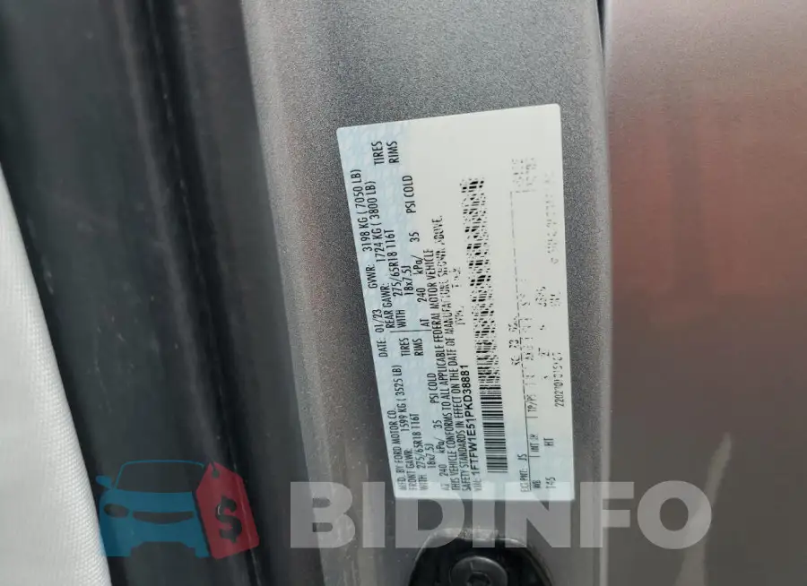 1FTFW1E51PKD38881 Photo# 12