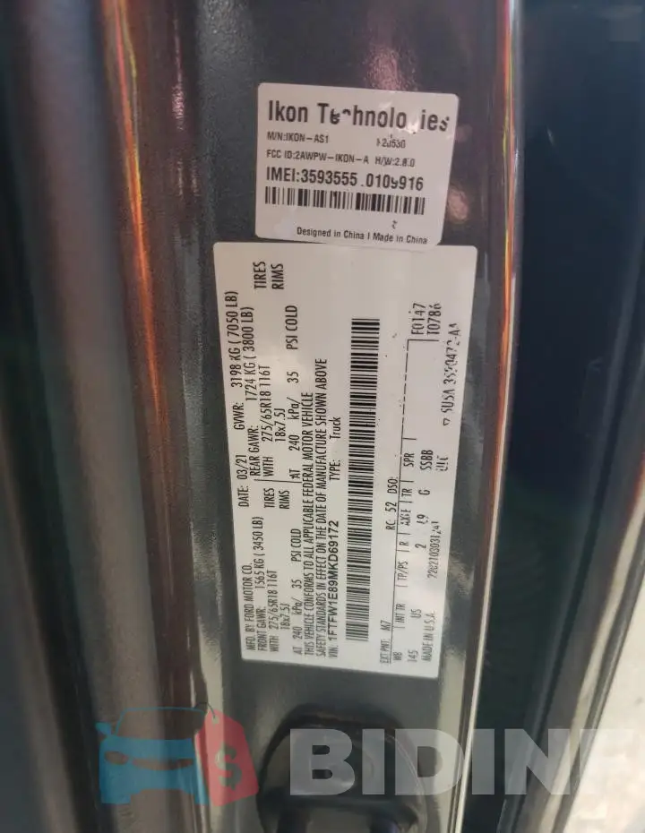 1FTFW1E89MKD69172 Photo# 12