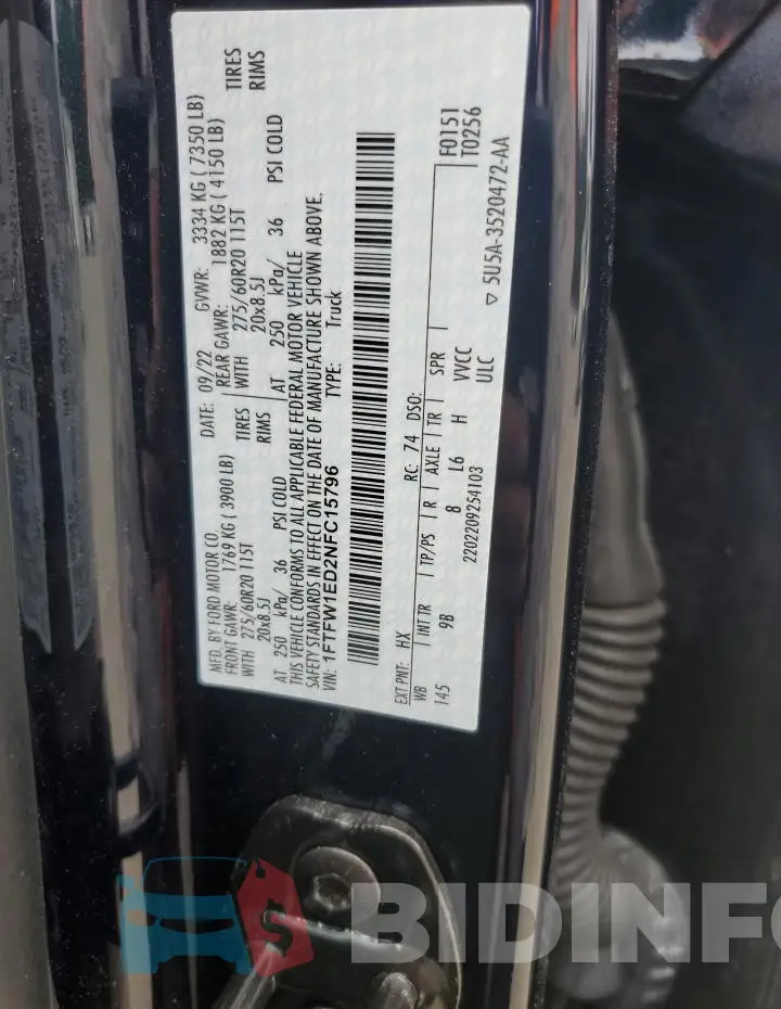 1FTFW1ED2NFC15796 Photo# 12