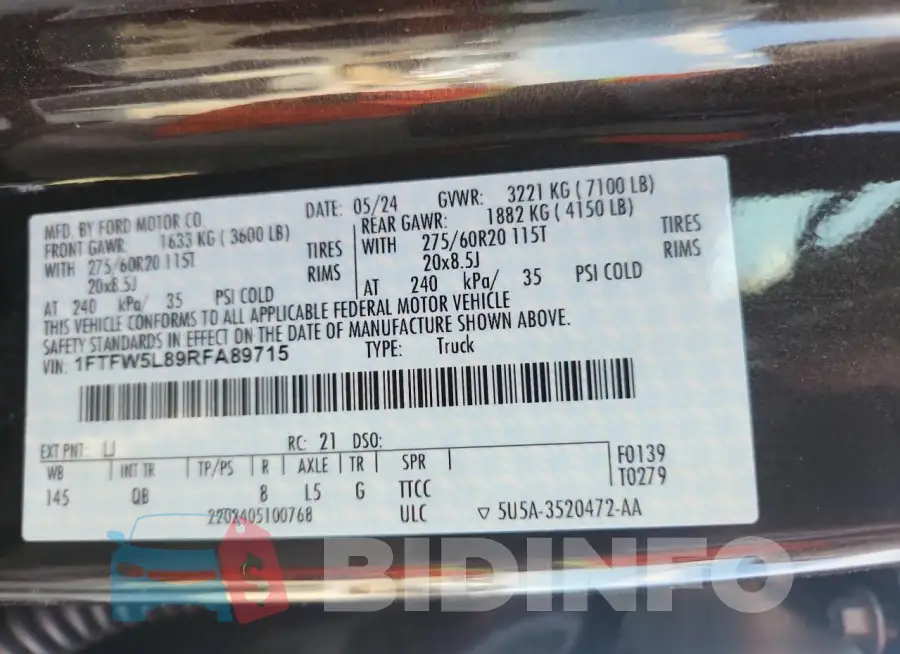 1FTFW5L89RFA89715 Photo# 13