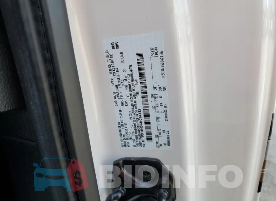 1FTFX1E43KKC64182 Photo# 12