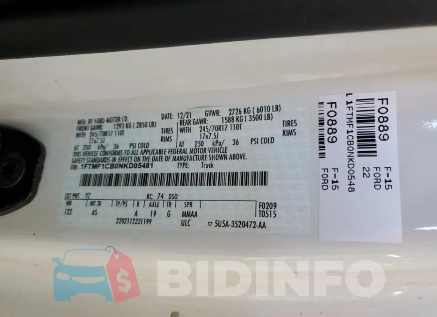 1FTMF1CB0NKD05481 Photo# 12