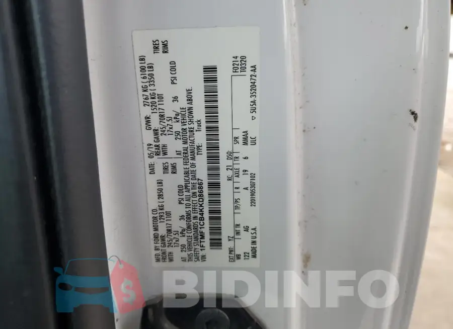 1FTMF1CB4KKD86867 Photo# 12