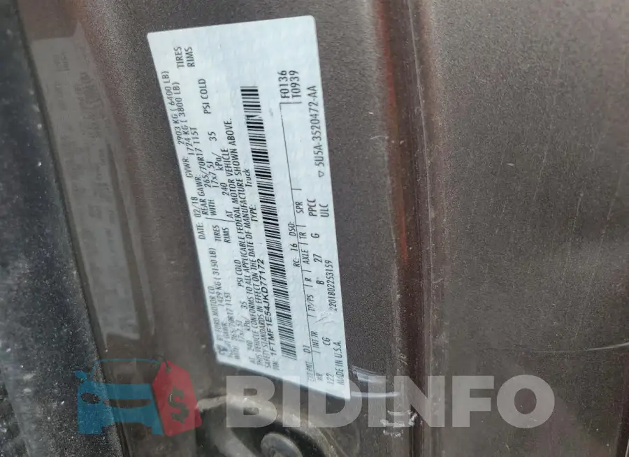 1FTMF1E54JKD77172 Photo# 13