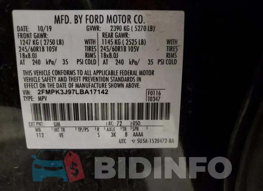 2FMPK3J97LBA17142 Photo# 13