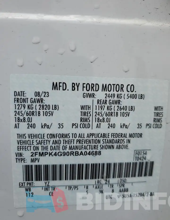 2FMPK4G90RBA04688 Photo# 14
