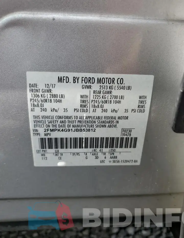 2FMPK4G91JBB53812 Photo# 13