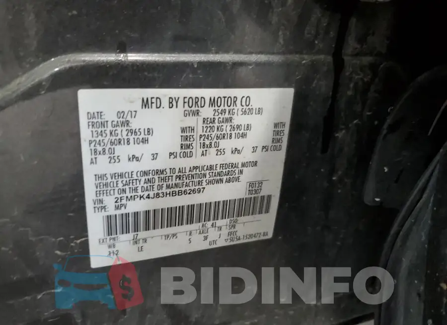 2FMPK4J83HBB62697 Photo# 13