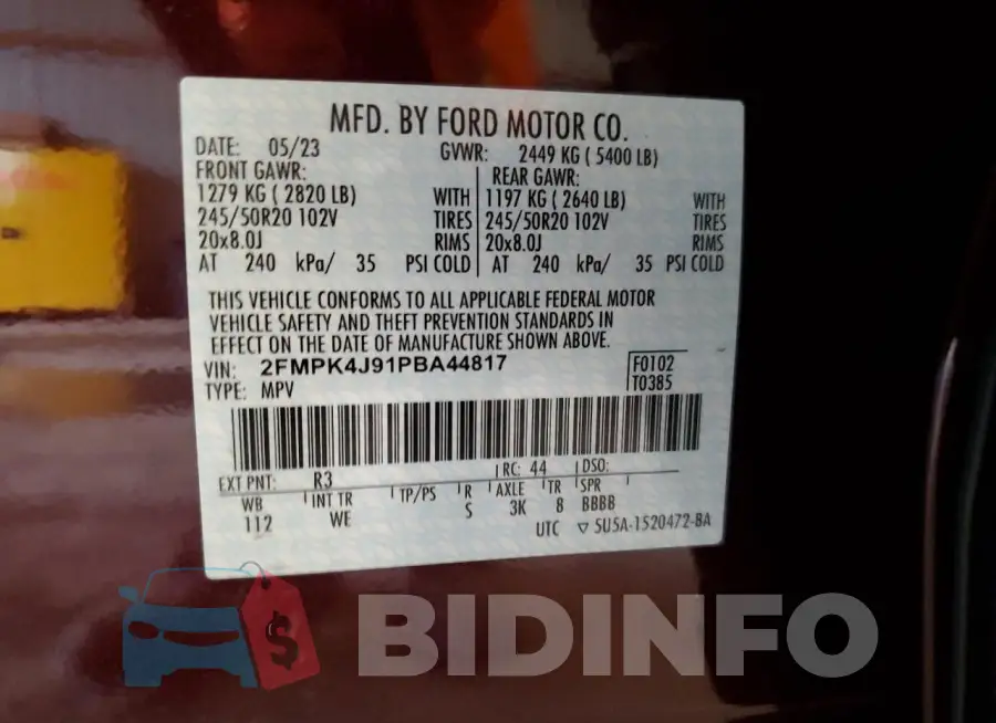 2FMPK4J91PBA44817 Photo# 13