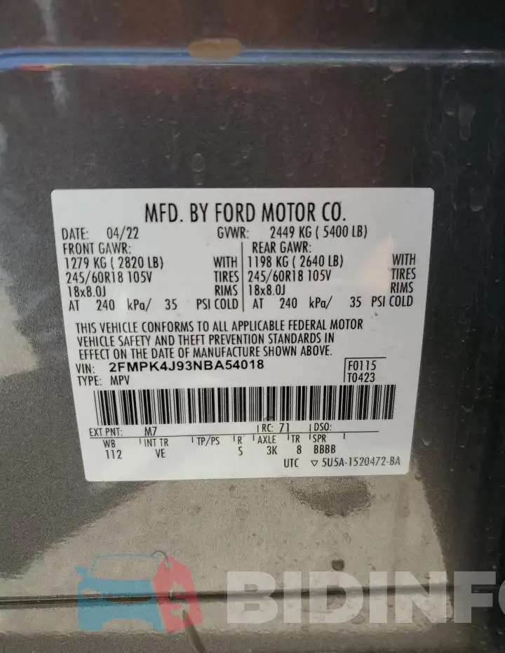 2FMPK4J93NBA54018 Photo# 14
