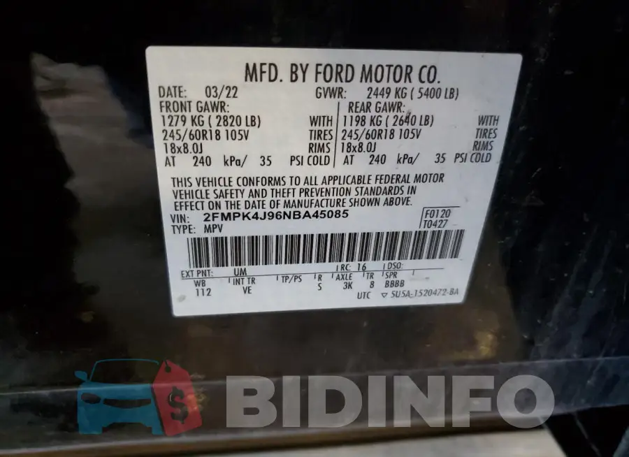 2FMPK4J96NBA45085 Photo# 13